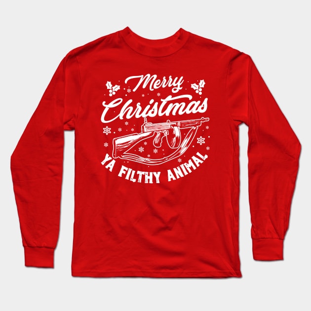 Merry christmas ya filthy animal! Long Sleeve T-Shirt by OniSide